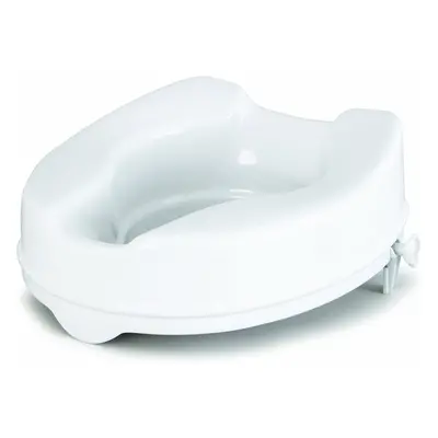 Raised Toilet Seat without Cover, Extended and Raised Locking Seat Support, White