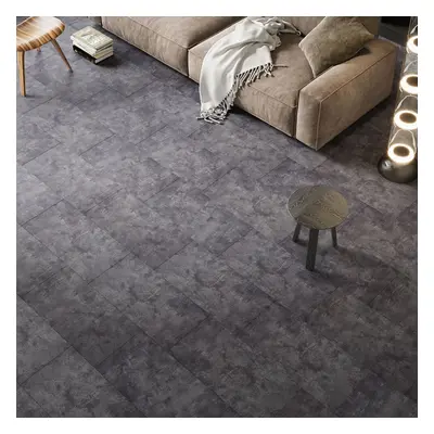 (#1) 20Pcs Grey Stone Effect PVC Flooring Tiles