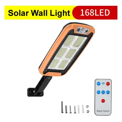 (168 LED) COB LED Solar Street Wall Light PIR Motion Sensor Dimmable Lamp Outdoor Garden