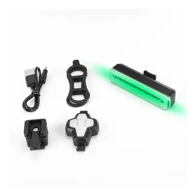 (Green) Wireless Remote Control Bicycle Signal Tail Light Bike Turn Signal Light USB Charging Wa