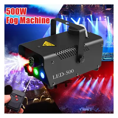 RGB LED Fog Machine Smoke Machine 500W Wireless Remote Control DJ Disco Party UK