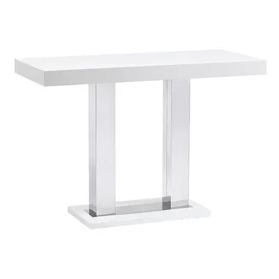 Caprice High Gloss Bar Table Rectangular Large In White