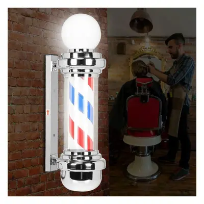 LED Barber Shop Pole Red White Blue Stripes Rotating Light Sign Hair Salon Lamp