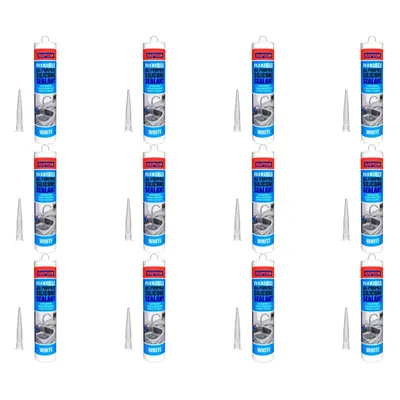 Rapide All-Purpose Flexible Silicone Sealant Cartridge White 260ml (Pack of 12)