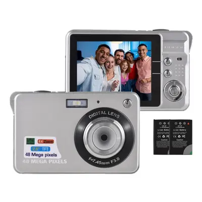 (silver, No TF Card) 4k Digital Camera Video Camera Camcorder 48mp 2.8 Inch Tft Screen Auto Focu