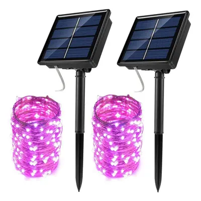 (purple, 2Pack-30M 300LED) Led Outdoor Solar String Lights Fairy Holiday Christmas For Christmas