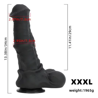 (black, XXXL) Size Giant Dildo Soft Silicone Dildo Horse Animal Dildo Fake Penis Sex Toys Big Bl