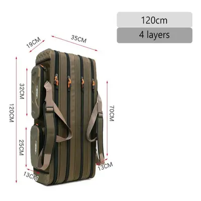 (as the picture, Layer 120cm) 2/3/4 Layer 80/90/100/120/125/130cm Fishing Bag Fishing Rod Reel L