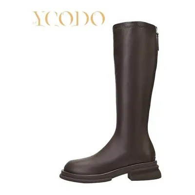 (as the picture, 35) Women&apos;s Leather Boots With A Comfortable Round Head