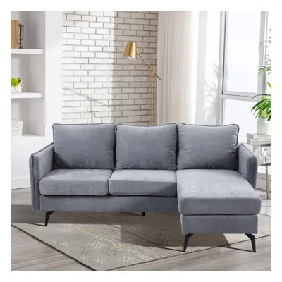 3-Seater Grey Upholstered Corner Sectional Sofa