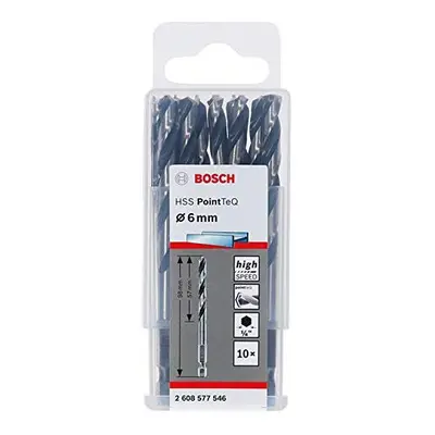 Bosch Professional 10pc PointTeQ Hex Drill Bit (for Metal, ?: 6.0 mm, Total Length: mm, ??? Hex 