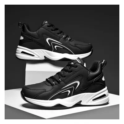 (black,white, 47) Fashion Sports Casual Shoes Men&apos;s Air Cushion Student Running Shoes