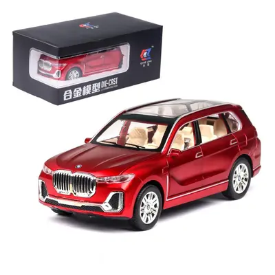 (red, 1/24-20.5x8x7cm) 1/24 Scale X7 Suv Model Car Toy, Zinc Alloy Pull Back Toy Car With Sound 