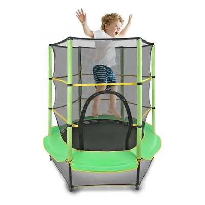 (green) 55'' Kids Trampoline Large Trampoline for Kids Foldable Fitness Bouncer