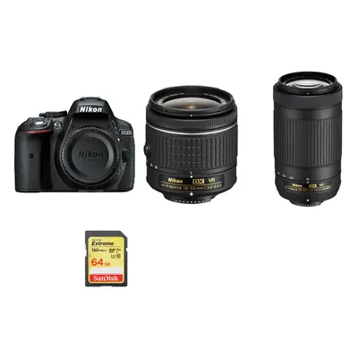 NIKON D5300+AF-P 18-55MM+AF-P 70-300MM F4.5-6.3+SanDisk Extreme 64G SD