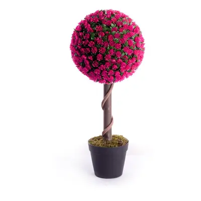 (Pink) Best Artificial 2ft - 60cm Rose Ball Topiary Tree