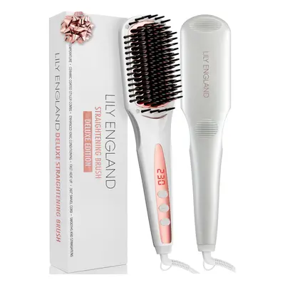 Ionic Hair Straightener Brush for Women, Fast Heating Ceramic & Anti-Scald Design, 80-230C Adjus