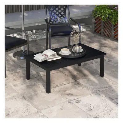 Outsunny Aluminium Outdoor Coffee Table Patio Table Brown