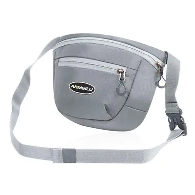 (Light Grey) 2.5L Waterproof Nylon Waist Bag Shoulder Bag Outdoor Sport 6inch Phone Pouch Campin