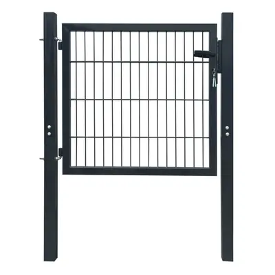 vidaXL 2D Metal Garden Fence Gate Wire Yard Mesh Single Door Anthracite Grey