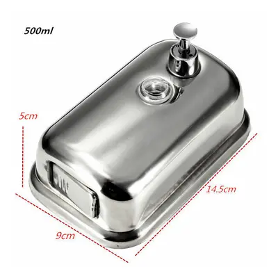 (500ml) Stainless Steel Wall-mounted Liquid Soap Dispenser Shower Body Wash Shampoo Hand Sanitiz