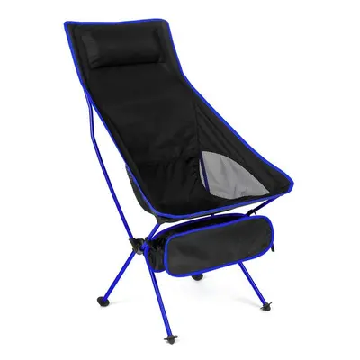 (Blue) Outdoor Moon Chair Lightweight Fishing Camping BBQ Chairs Portable Folding Extended Hikin