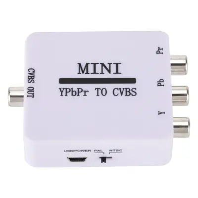 Mini YPbPr to CVBS Video Converter Adapter Color Difference to AV Converter 1080P for TV Project