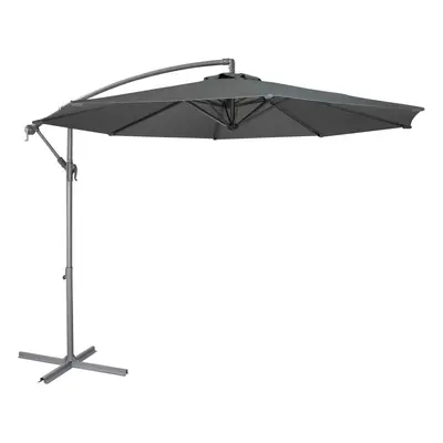 Ã3m Banana Parasol/Umbrella with Cover & Crank Handle - Grey - DG264