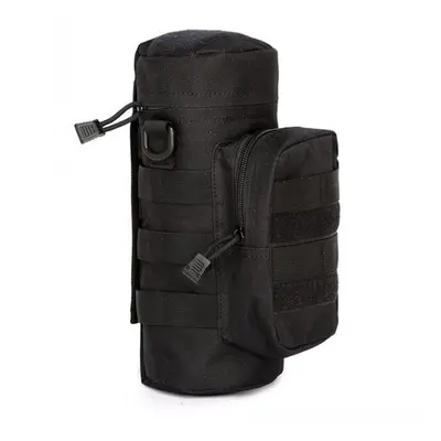 (Black) Outdoors Molle Water Bottle Pouch Tactical Gear Kettle Waist Shoulder Bag for Army Fans 