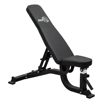 RIP X Fully Adjustable Flat | Incline | Decline FID Weight Bench - Black with Nonslip Cushions