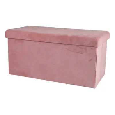 Ottoman Large Pouffe Storage Box & Seat up to 120kg Velvet Pink