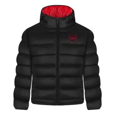 (Black, Years) Arsenal FC Boys Jacket Hooded Winter Quilted Kids OFFICIAL Football Gift