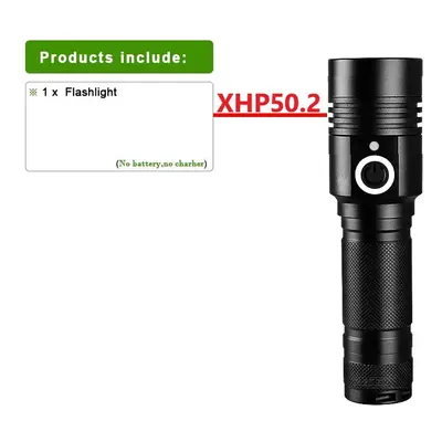 (A-XHP50.2) Powerful Led Flashlight XHP90 High Power Torch light Rechargeable Tactical flashligh