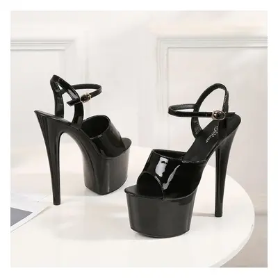 (black, 42) Walking Show Artifact Model High-heeled Shoes Sandals Thin-heeled 13-17cm Sexy Black