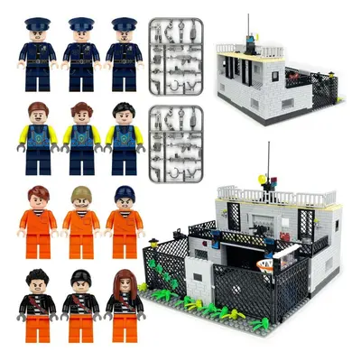 (as the picture) 1607a Halden Prison Scene Building Blocks Children Assemble Building Blocks Toy