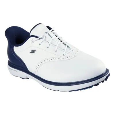 (UK 9, White/Navy) Skechers Mens Slip-ins GO GOLF Prestige SL Leather Waterproof Golf Shoes