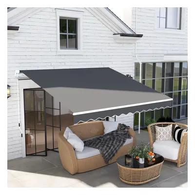 Outsunny 2.95 x 2.5m Canopy Sun Shade Shelter with Crank Handle, Dark Grey