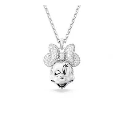 Swarovski Disney Minnie Mouse Head Shape Rhodium Plated White Necklace