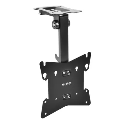 Black Manual Flip Down Mount Folding Pitched Roof Ceiling Mounting for Flat TV & Monitors 17" to