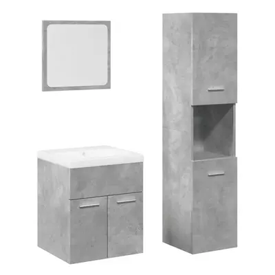 (concrete grey, x 38.5 x cm) vidaXL Bathroom Furniture Set Sink Cabinet Engineered Wood