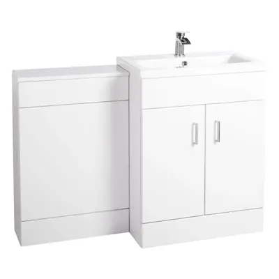 Nes Home Modern Bathroom 1100mm Floor Standing White Vanity & Ceramic Basin