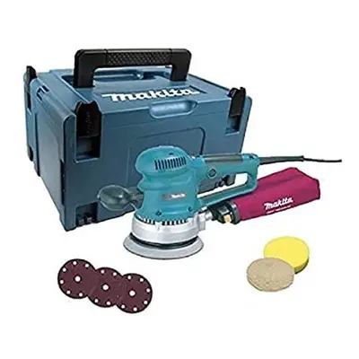 Makita BO6030JX1/2 Random Orbit Sander Including Discs and Accessories, W, V, Blue