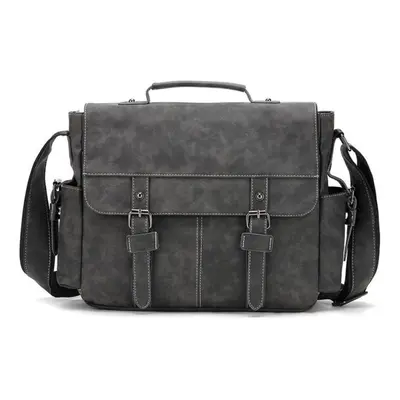 (grey) Canvas Leather Waterproof Men Briefcase High Quality Brand Travel Handbags For Women Mess