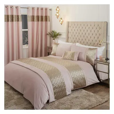 Capri Blush Double Duvet Cover Set Velvet Sequin Bedding Bed Set Quilt