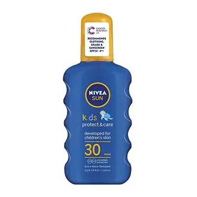 Nivea SUN Kids Protect & Care Coloured Spray SPF 30+ (200 ml) Sunscreen Spray with SPF Kids Sunc