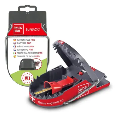 SWISSINNO Rat Trap PRO SuperCat x1 - Catch & Kill - Humane Europe Design - Easy to Use, Safe & R