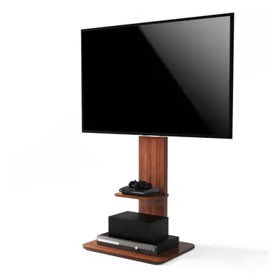 TV Floor Stand with Wood Shelves Height Adjustable for inch tv