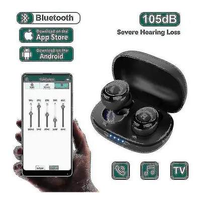 (H001 Local Ship) Best Bluetooth Hearing Aid Rechargeable Invisible Hearing Aids App Digital Sou