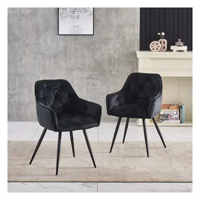 (Set of chairs, Black) 2/4 Dining Chairs Velvet Chairs home & restaurants