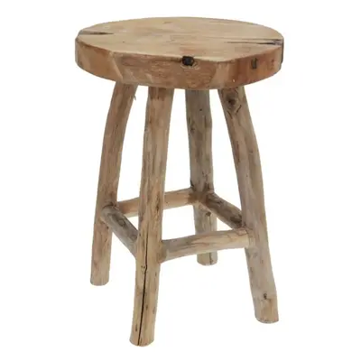 H&S Collection Stool cm Teak Wood Living Room Seat Bedroom Sitting Stool